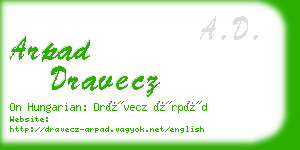 arpad dravecz business card